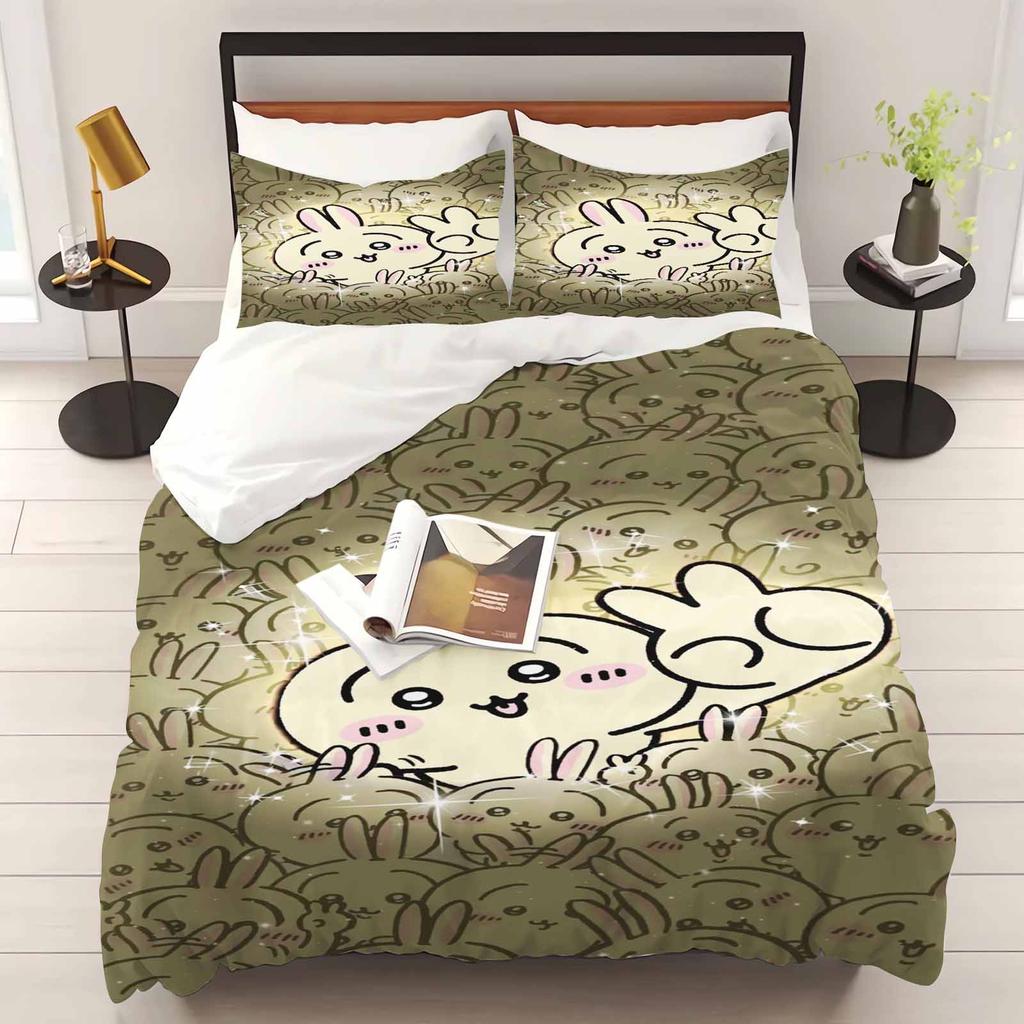 Chiikawa Schlafzimmer Kinder Bettwäsche Set Bettbezug Komfort Queen Mit Kissenbezug Weihnachtsgeschenke Zuhause