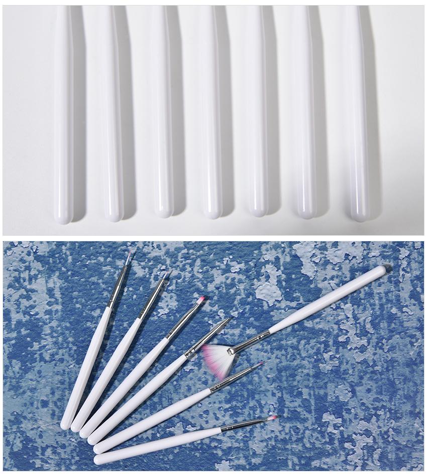 kads 7pcs Nail Brush Set White Color Liner Nail Dotting Gradient Drawing Pen for French Nail Design