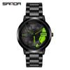 Sanda Men's Creative Wheel Quartz Watch - Trendy Rotating Waterproof Wristwatch