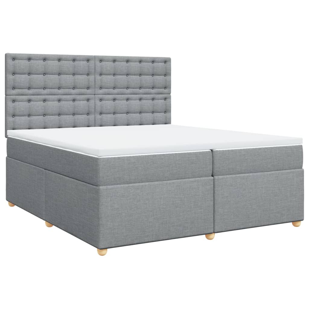 Vidaxl Letto Continentale Con Materasso, Grigio Chiaro, Tessuto 200X200 Cm