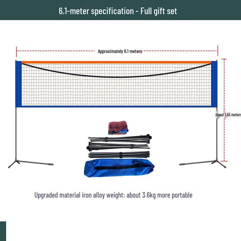 WEZHO Portable Badminton Net & Stand Set