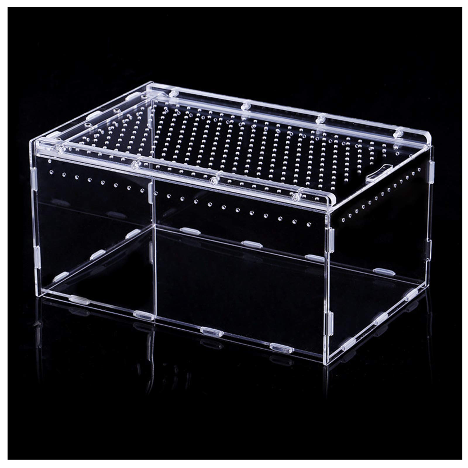 Reptile Terrarium, Ventilated, Acrylic Material, Transparent, Reptile Cage, Insect Terrarium, Suitable for Lizards/Spiders/Frogs/Turtles/Snakes/Frogs/