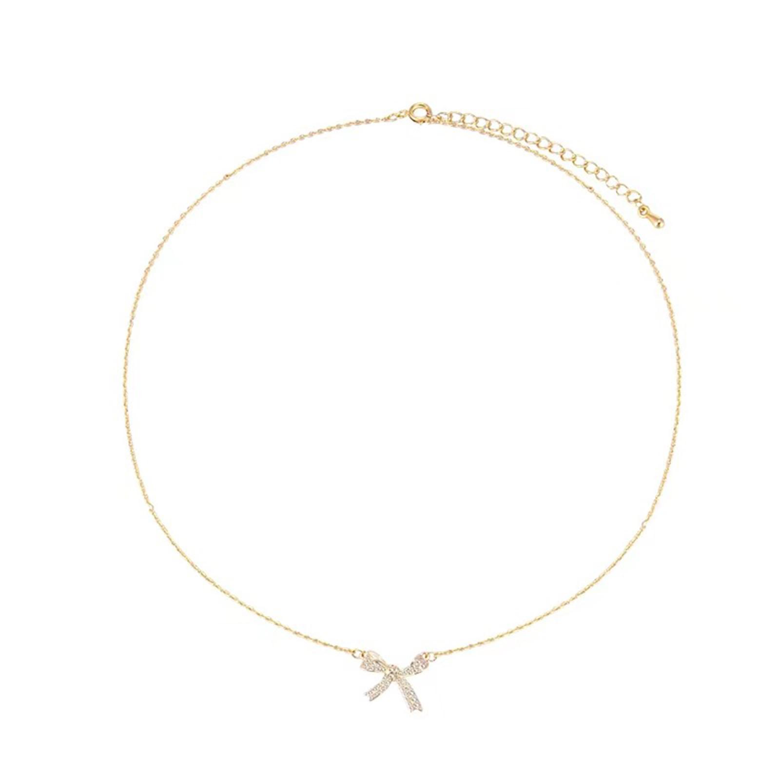 

Элегантное ожерелье-бабочка, кулон с бантом, шейная цепочка, регулируемая цепочка, колье ручной работы, цепочка на ключицу, подарки для женщин золотой
