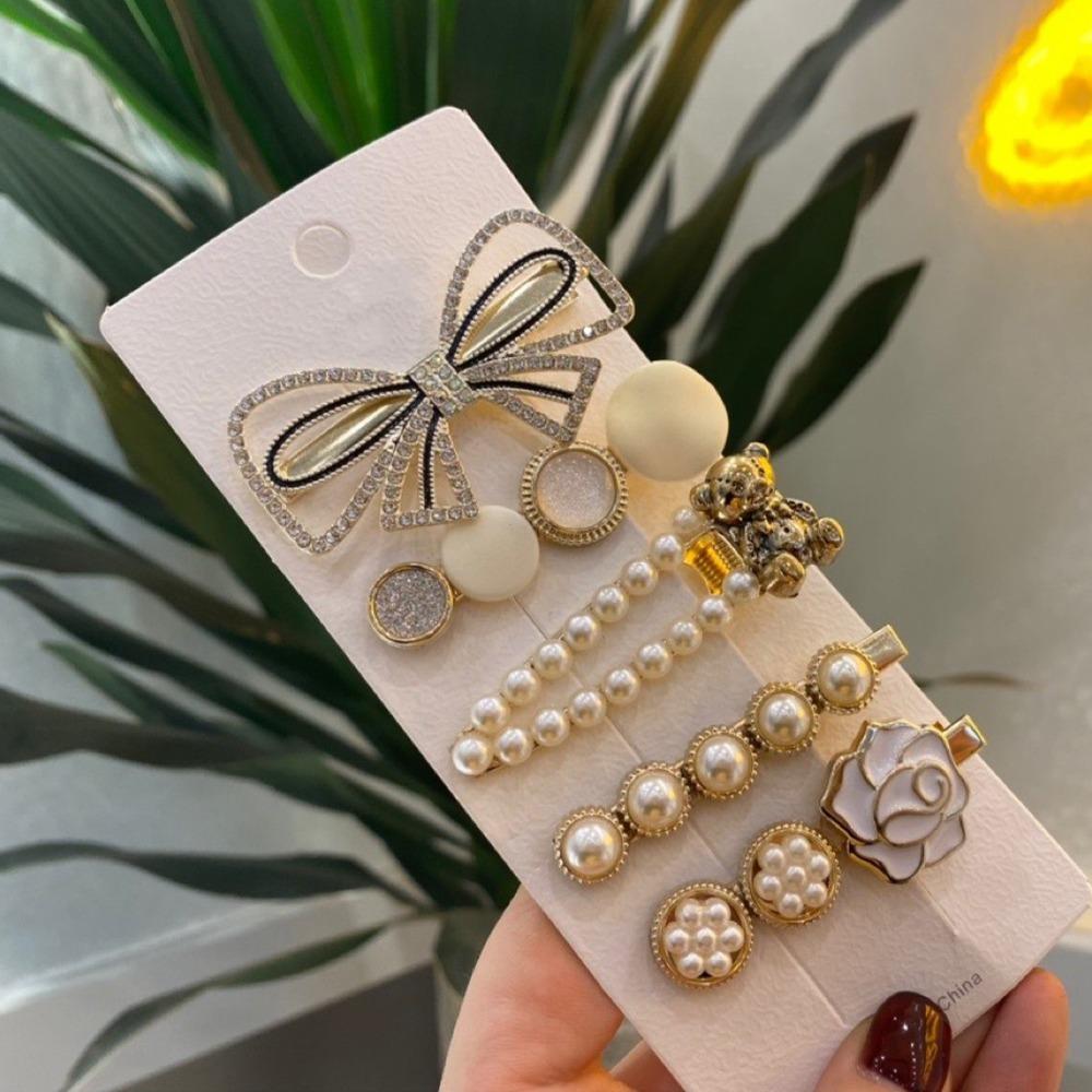 Stylish Pearl Hair Clips Set Hand Crafted Elegant Hair Accessories Star Sea Hair Clip Daily Use