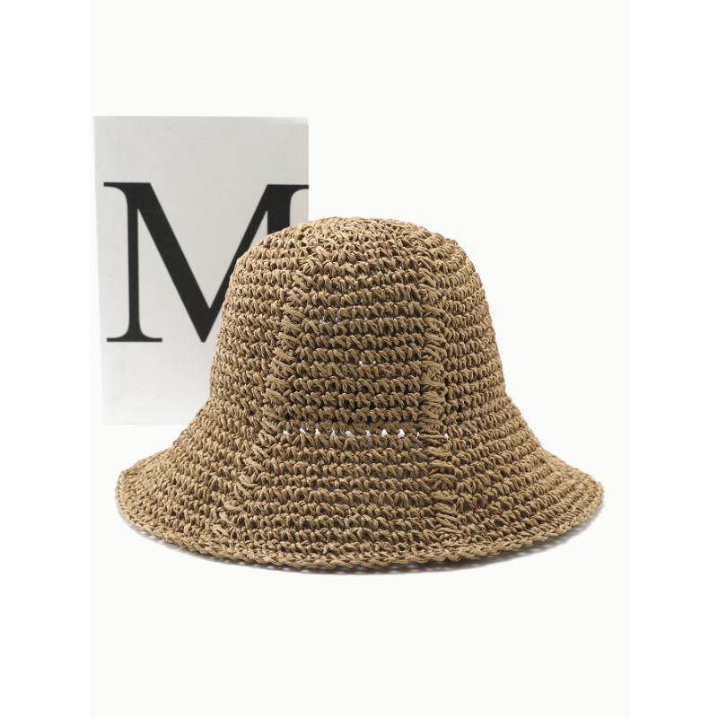 New Hat Women's Summer Beach Sun Hat Straw Versatile Sunscreen Visor Big Edge Folding Straw Hat