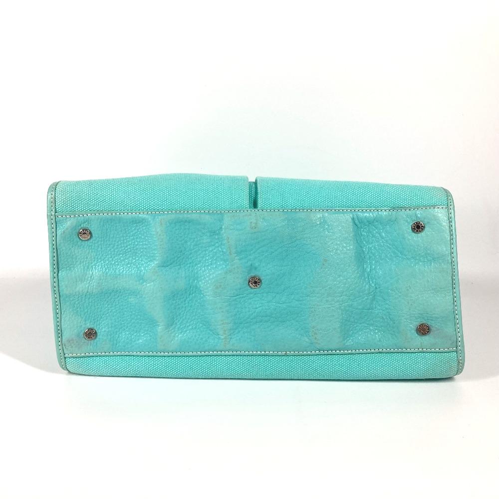 TIFFANY&Co. Hand Bag Jitney 2WAY Bag Shoulder Bag Crossbody Tote Bag Canvas blue