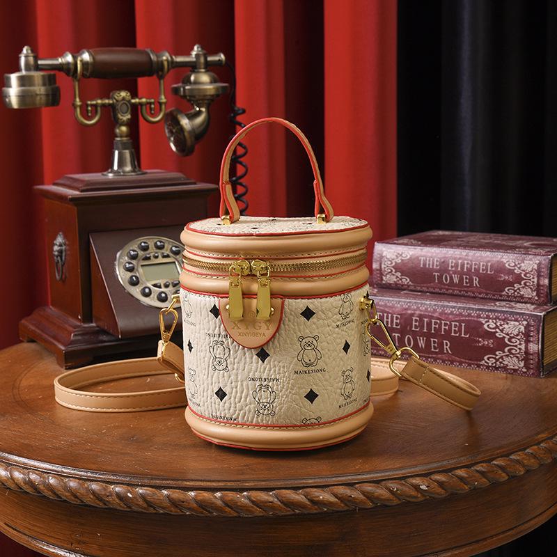 New 2025 Retro Printed Bucket Bag - Trendy, High-End Fashion Shoulder Handbag for Women