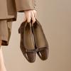 [Same as in the mall] 26 year spring new fashionable retro patchwork bow thick heel comfortable and elegant women's single shoes