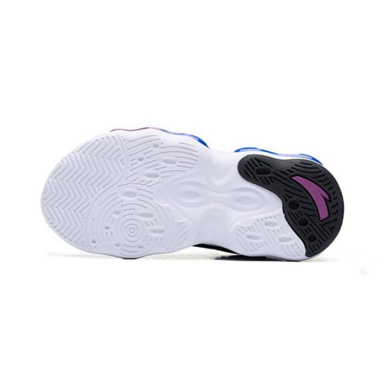 Anta Kids Irregular 1 Non-Slip Shock Absorbing Wear-Resistant Low-Top Basketball Shoes Kids basketball shoes Black Blue 312239953-3