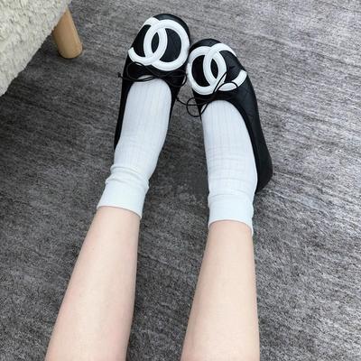 New Leather Inner Height Increase Small Fragrance Retro Ballet Casual Shoes Versatile One-pedal Shallow Mouth Diamond Single Shoes Women
