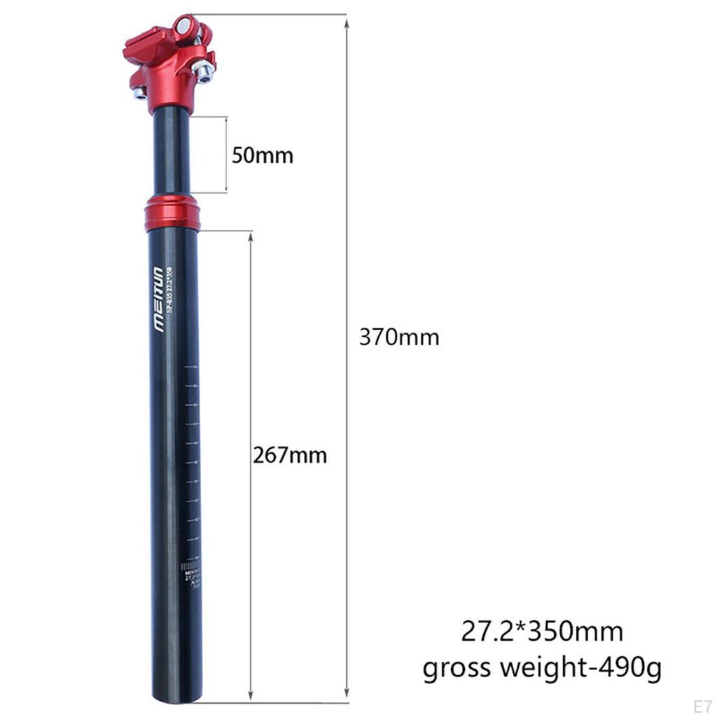 Aluminum Alloy Bicycle Seatpost, Saddle Support Pole, Cycling Component Shock Absorber, 350mm,