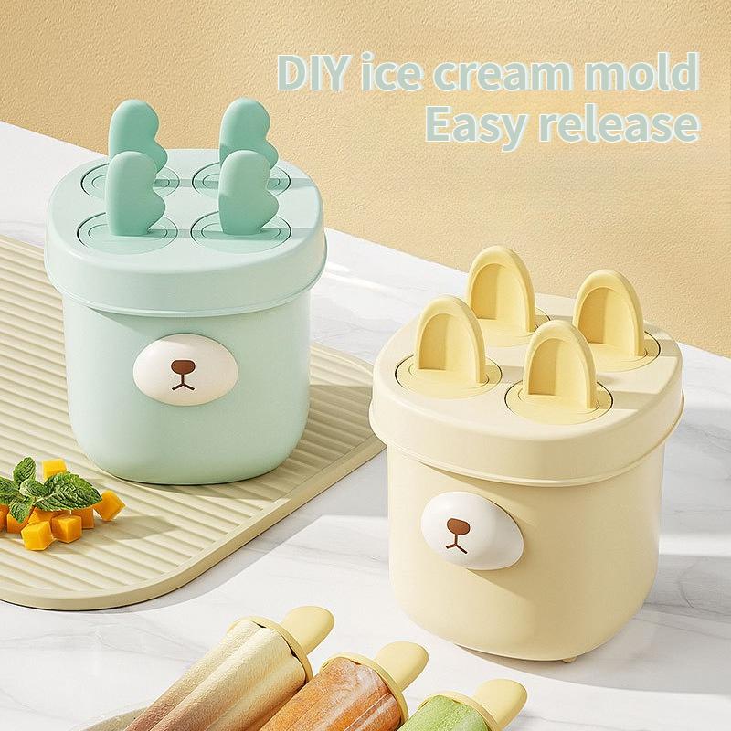 Food Safe Cartoon Ice Cream Mold Easy Demolding DIY Ice Lolly Maker for Homemade Popsicles At Home