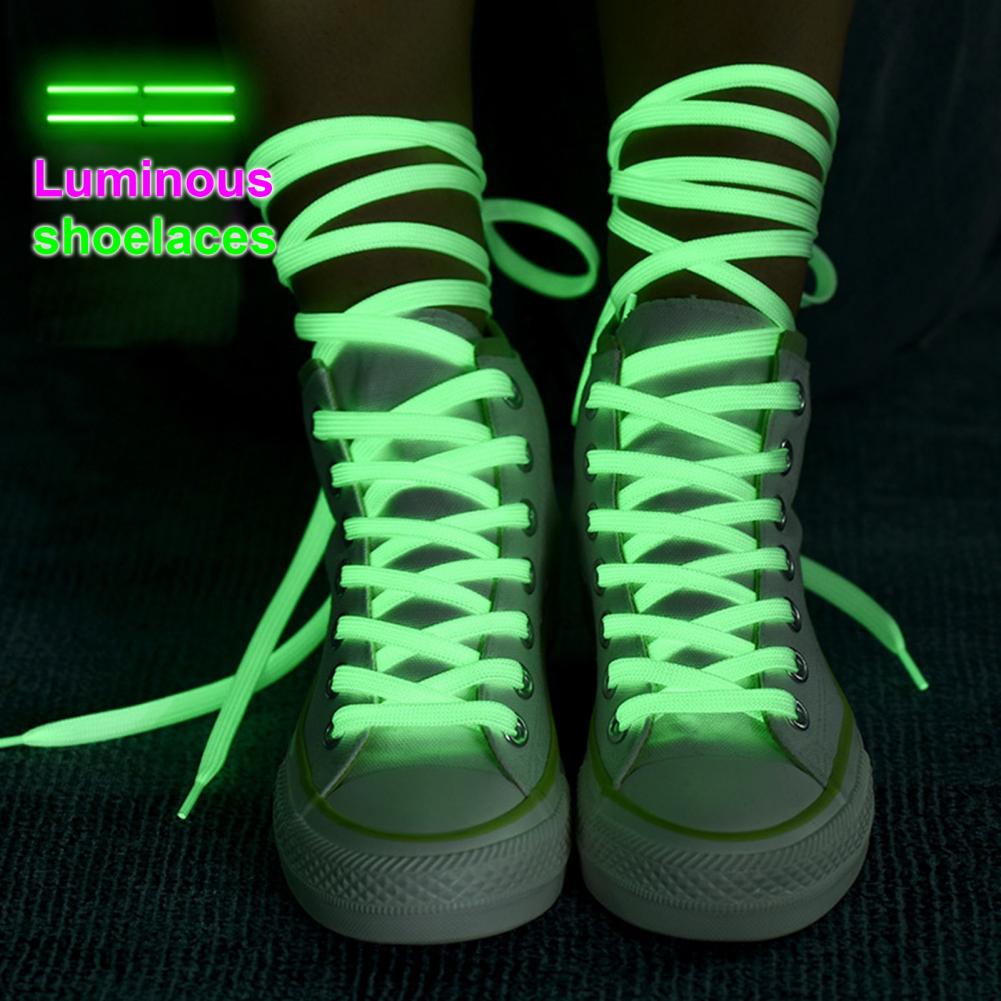 1 Pair Trendy Luminous Shoelaces Luminous Shoelaces Glow in The Dark Shoe Laces Fluorescent Flat Shoelaces Replacements 97