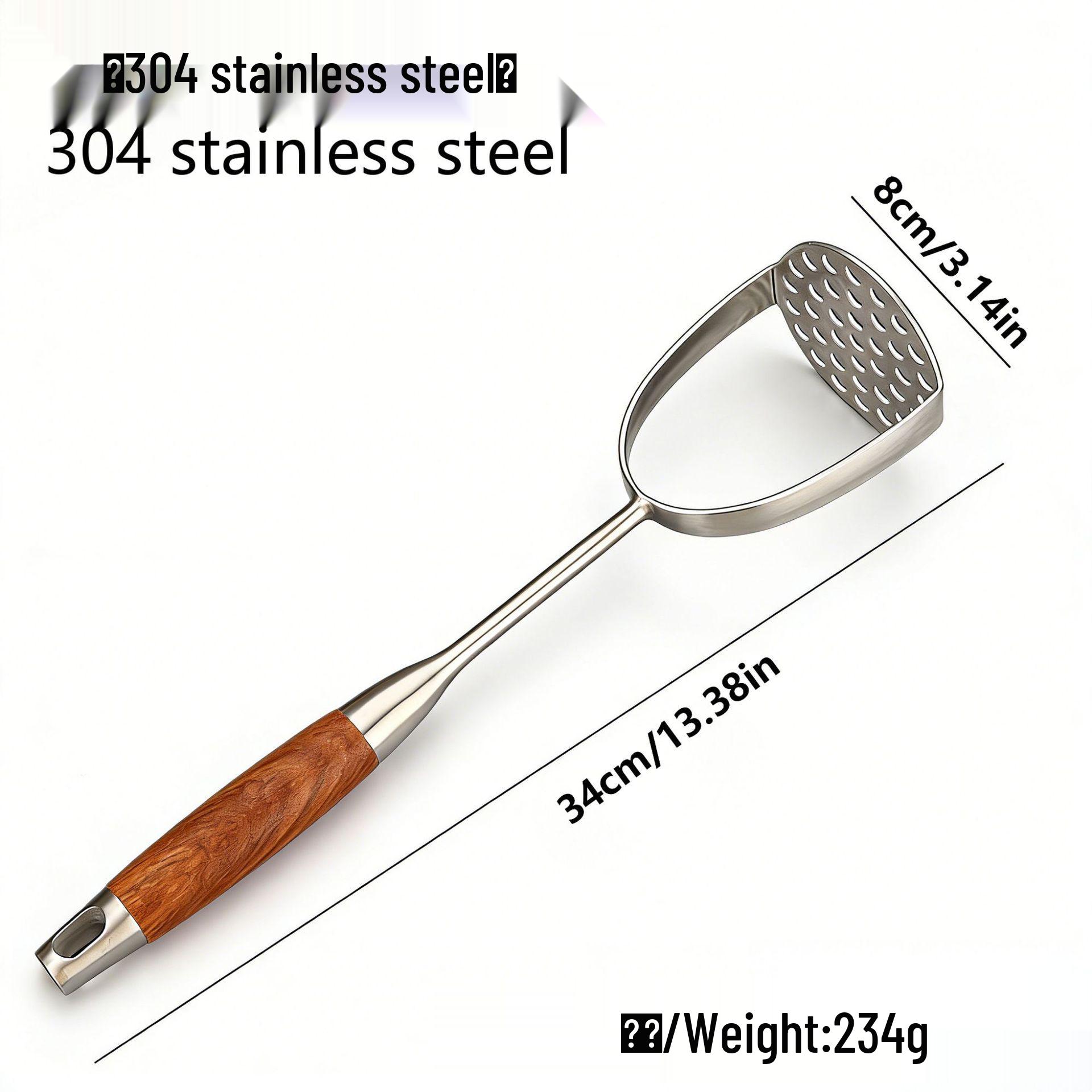 

Liang Sheng Wooden Handle Stainless Steel Potato Masher & Pumpkin Squeezer