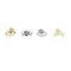 Finally Sale Simple Mini Cute Eyelash & Eye Type Ear Fine Jewelry Anti Allergy Gold Silver Plated Bling CZ Eyes Stud Earring