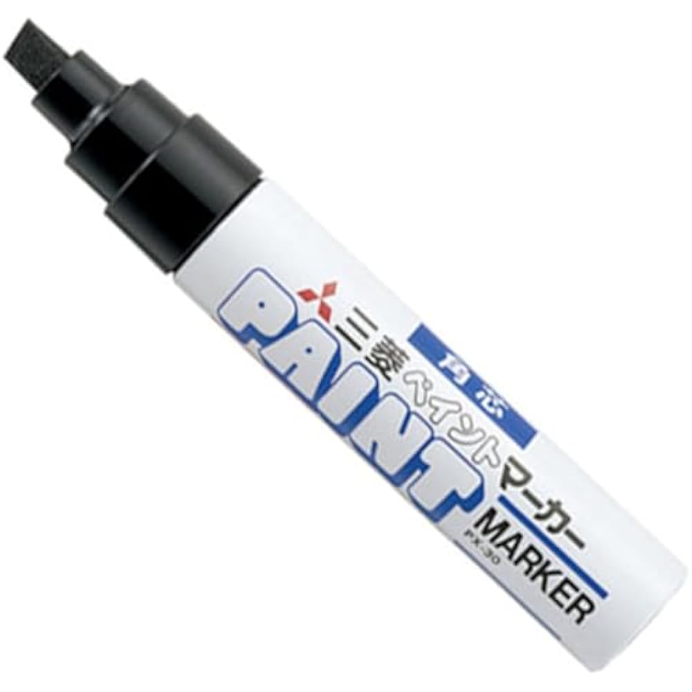 Mitsubishi Pencil Paint Marker (Oil Based Pigment, Bold Square Core) Black (Price for 10 PX30.24)