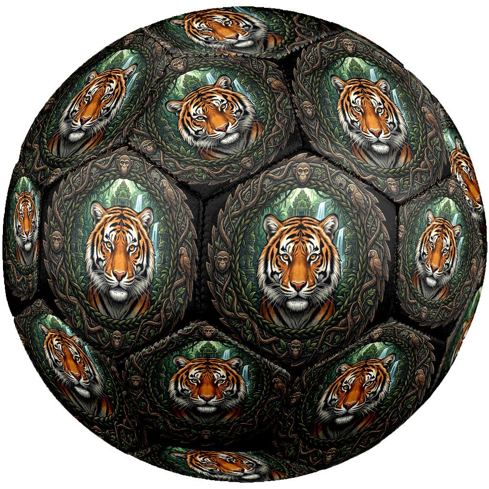 Tiger Jungle Adventure Round Football Size 5 Adult Ball Suitable for Training Matches and Outdoor Team. разноцветный