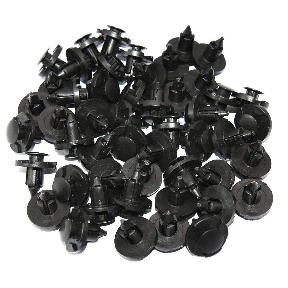 50pcs 8mm Auto Fasteners Rivets Clips Car Bumper Door Panel Fender Liner Clips Retainer for Nissan Car Trim Clips Grills Clips