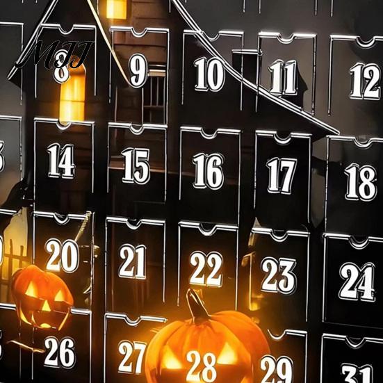 Halloween-Kalender mit Überraschungen 2026 Adventskalender, 24-Tage-Countdown-Box mit gruseligen Mini-Feiertagsgeschenken Figuren, 3D Sammlerstück Dekoration für