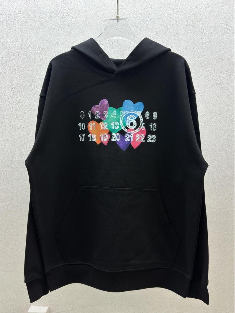 Autumn/Winter Cotton Terry Casual Hooded Sweatshirt - MM6 Minimalist Hoodie