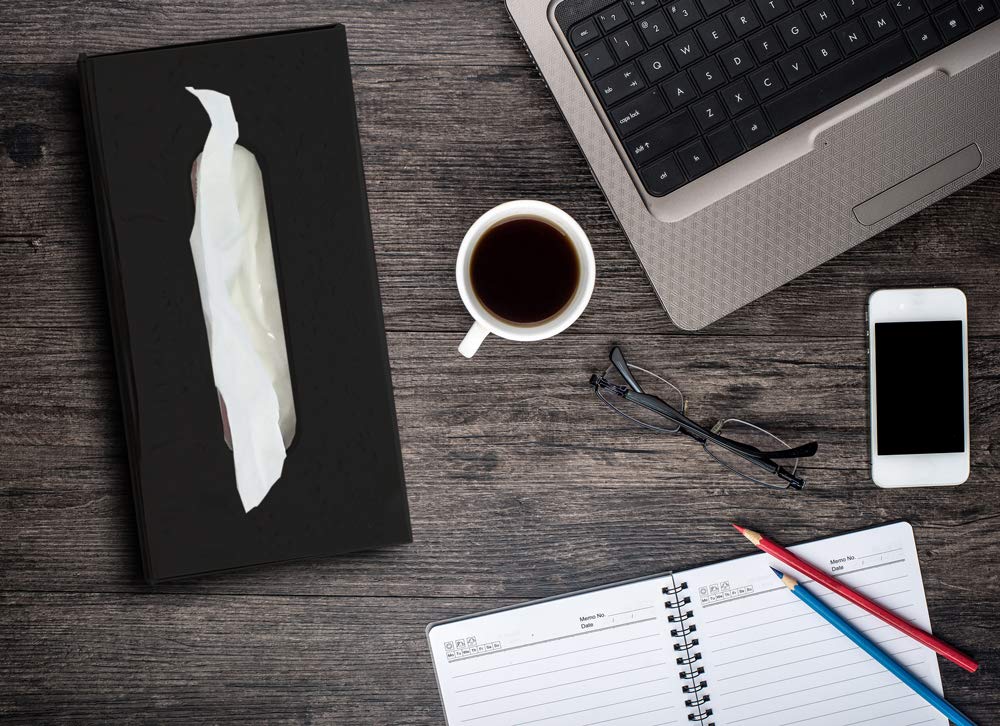 Köchel Tissue Box Case, Stainless Steel, 2-Way, Flat Laying, Wall Mount, Black, Matte Black