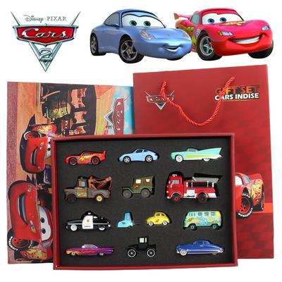 13 Pièces/Boîte Pixar Cars 1 Boîte Cadeau Métal Moulé sous Pression Mater Lightning McQueen Sally Camion de Pompiers Voiture Rouge Modèle Voiture Garçon Jouets