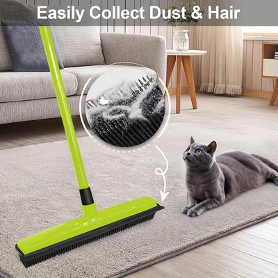 Telescopic Broom Magic Rubber Besom Long Handle Non-Scratch Pet Hair Removal Cleaning Brush Home Floor Dust Mop & Carpet Sweeper