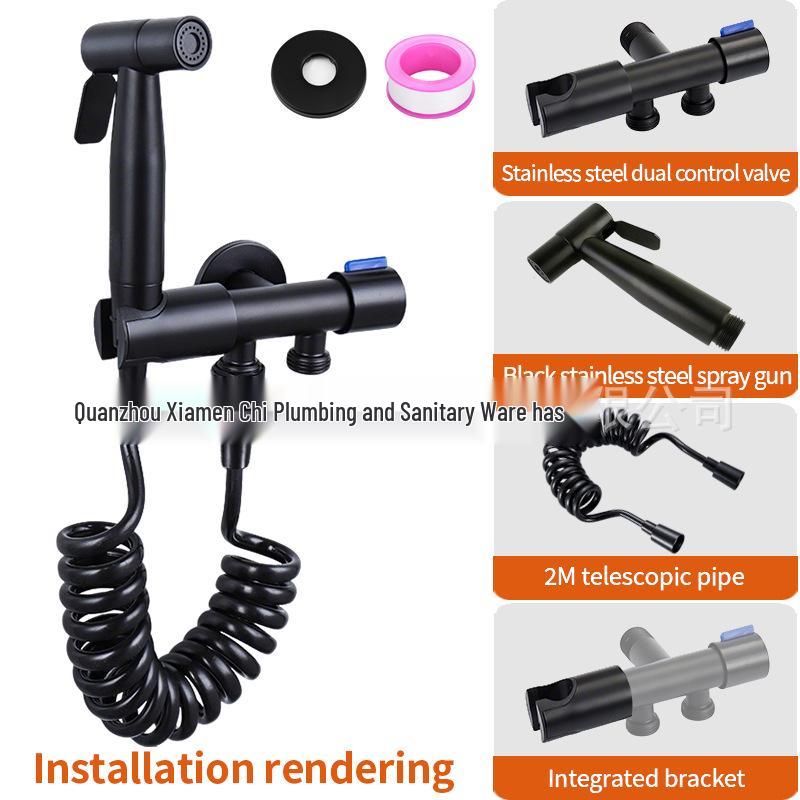 304 Stainless Steel High-Pressure Bidet Spray Gun for Toilets