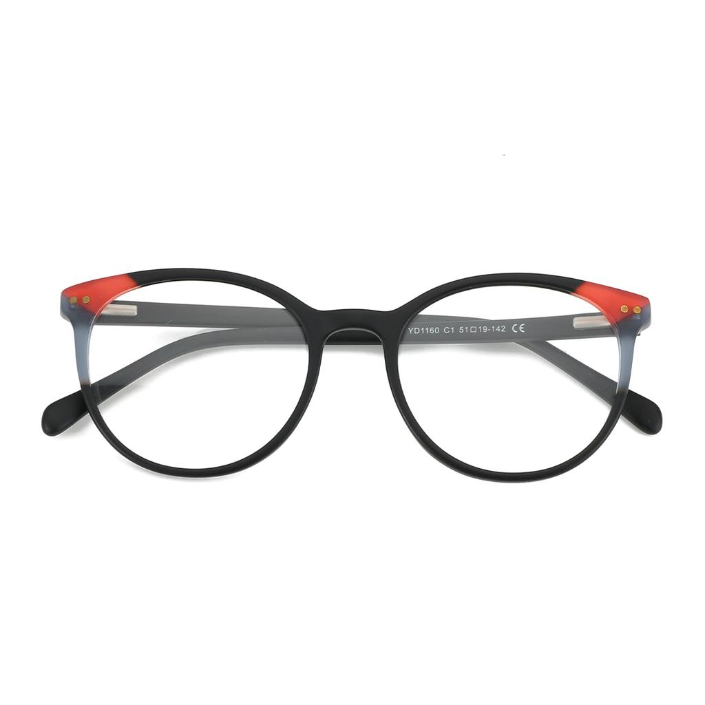 ZENOTTIC Fashion Printing Acetate Prescription Eyeglasses Round Unisex Anti Blue Light Photochromic/Progressive Optical Glasses