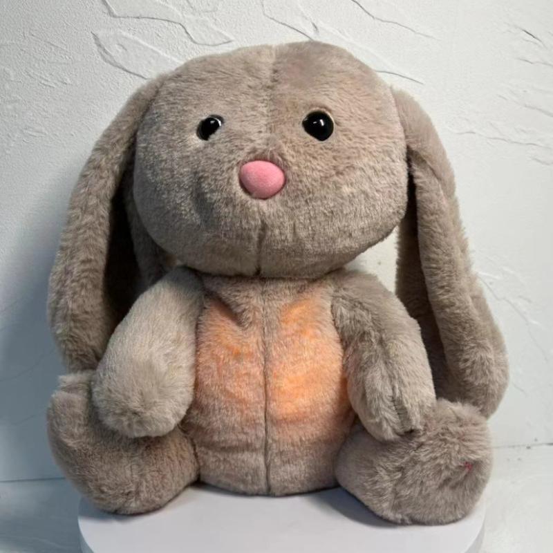 Breathing Glowing Floppy Ear Bunny Plush Doll Cute Cartoon Cozy Stuffed Animal Toy Children Bedtime Sleep Companion Gifts Cuddly Fluffy Huggable