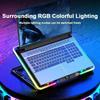 F36 Gaming Laptop Cooling Pad W/ 5 Fan Dual USB LED Screen Laptop Notebook Cooler Stand for 11-17.3'' 7 Angle Adjustable Bracket