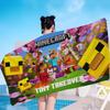 Retro Game M-Minecraft Beach Towel Colorful Bath Towels for Girl Microfiber Quick Dry Custom Sand Free Beach Yoga Spa Gym Pool