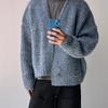 Retro Hong Kong Style Men's Cardigan Sweater: Versatile Casual Knitwear for Autumn and Winter