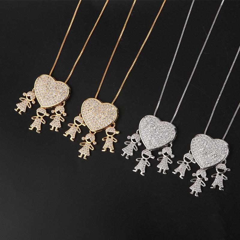 European and American New Pendants, Collarbone Gold-plated Diamonds, Love Children's Necklaces, Fashionable Boys and Girls Pendants