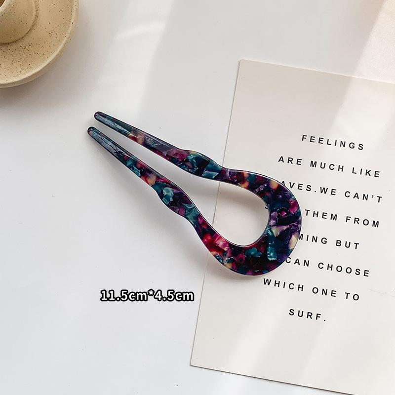 Mode Haarstäbe Haarspangen für Frauen Bunte Marmorstruktur Acetat Haarspange Mädchen Haaraccessoires Haarstäbe Neu