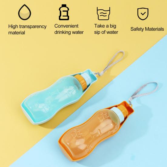 350/500ml Pet Water Bottle Foldable Dog 130 Degree Outdoor Traveling Drinking Bottle Portable BPA Free Leak-Proof Puppy Water Dispenser