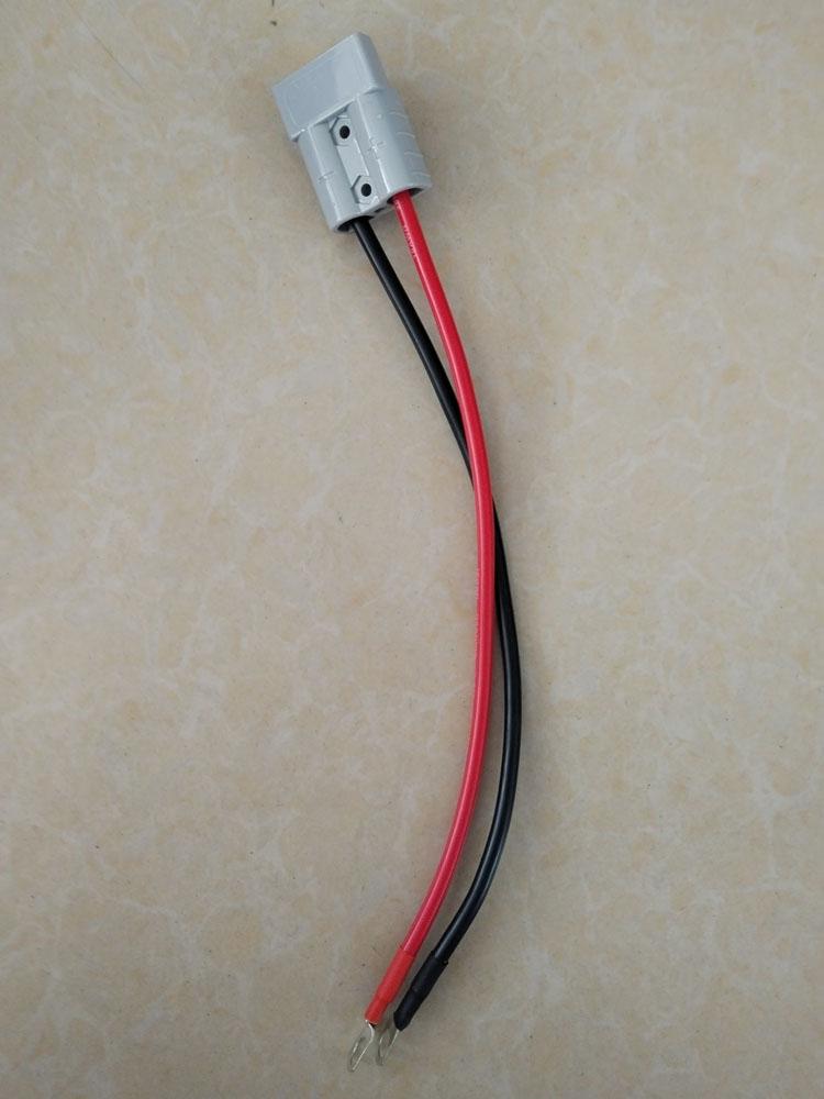 50A Double Pole 600V High Current Plug with 10 AWG Silicone Cable Electric Forklift Plug Quick Charging Connector