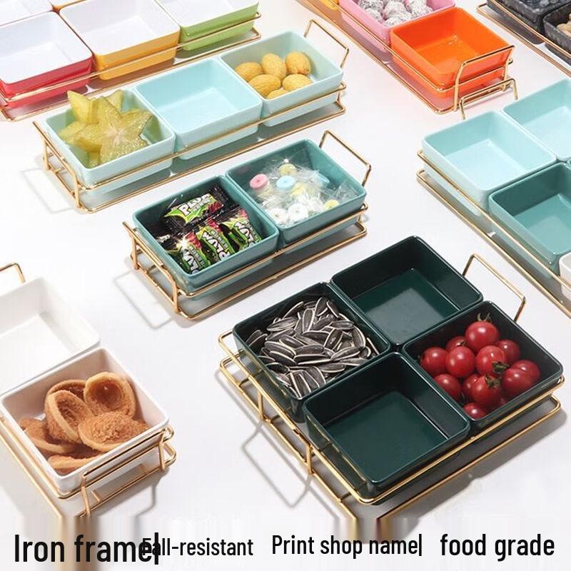 Luxury Ceramic Multi-Compartment Serving Tray