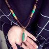 Long Chain Wooden Bead Necklace Long Sweater Chain Women Necklace Buddhist Jewelry Accessories