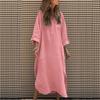 Elegant Solid Color Irregular Long Dress with Buttons and Pockets for Spring/Summer 2024 