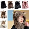 Plush Beanies Cap Cat Ear Mask Hat Scarf Set Casual Ear Protection Hat Unisex
