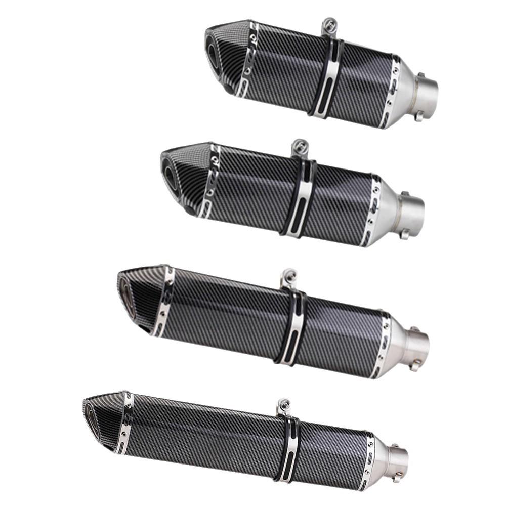 Hexagonal Stainless Steel Motorcycle Muffler for 51mm Exhaust - Easy Non-Destructive Installation