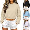 Mock Neck Sweatshirts Womens Fall Oversized Turtleneck Long Sleeve Cropped Pullover Winter Casual Loose Fit Cute Tops
