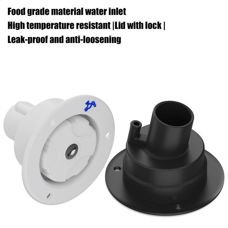RV Water Inlet Replacement Lockable RV Water Inlet Valve With Keys Temperature-Resistant Trailer Replacement Fill Hatch Lid For