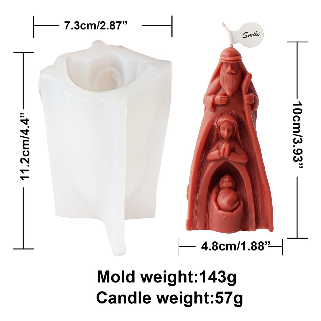 DIY bouquet Virgin Mary candle silicone mold curly hair goddess resin mold Virgin Mary statue sculpture gypsum mold Jesus molds