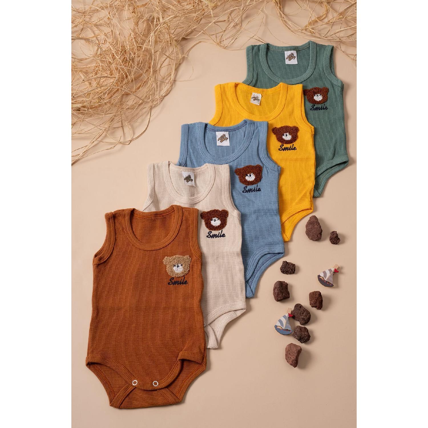 

5 комплектов боди для малышей-спортсменов с цветным рисунком улыбки 0-6 Ay
