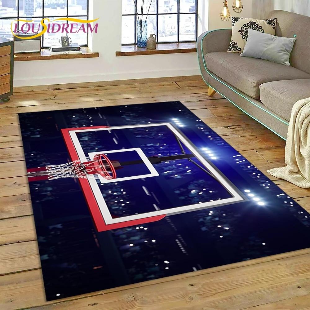Rama boiska do koszykówki Dywan z kreskówek do sypialni, salonu, dekoracji sofy, duża dekoracja podłogi dla dzieci