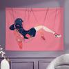VIKAMA Two Dimensional Girl Tapestry Kawaii Comic Theme Poster Background Bedroom Living Room Dormitory Home Decoration
