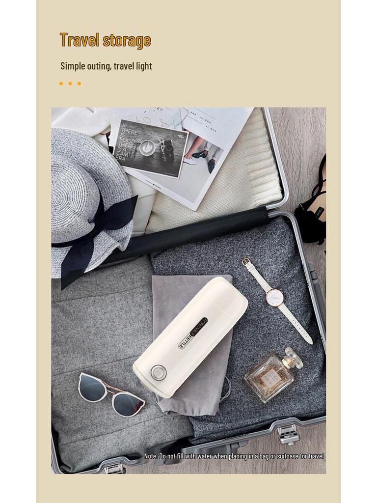 Tragbarer Edelstahl Schnellkoch-Reisewasserkocher mit Trockengehschutz