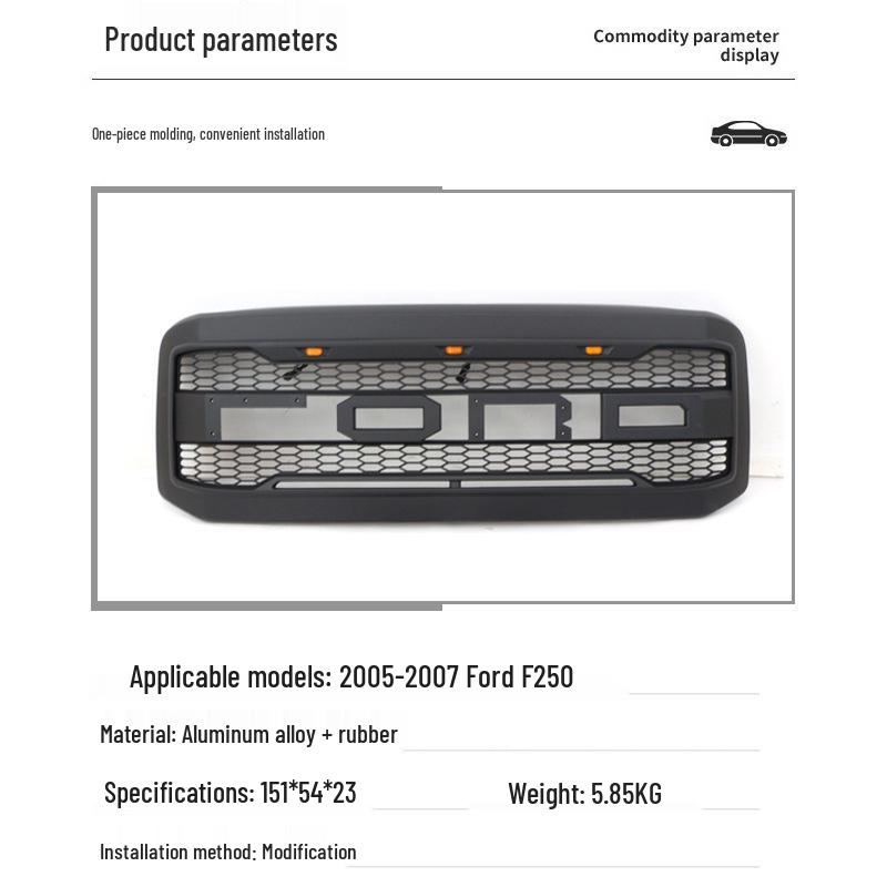 Ford F250/F350/F450 Center Grille for Models 2005-2007